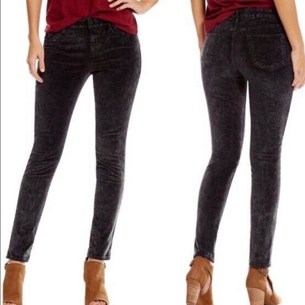 Lucky Brand Dark Gray Velvet Velour Brooke Leggings Jeggings. Size 8/29